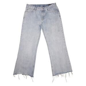 ZARA Wide Leg Light Wash Frayed Hem Jeans Women’s Size 8 (EUR 40 / MEX 30)